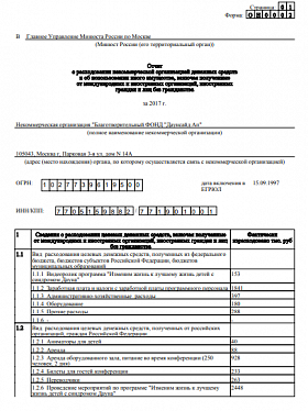 Годовой отчет 2017 года в Минюст РФ (часть 2)