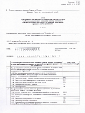 Годовой отчет 2013 года в Минюст РФ (часть 2)