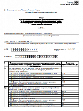 Годовой отчет 2015 года в Минюст РФ (часть 2)