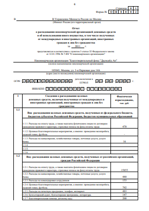 Годовой отчет 2011 года в Минюст РФ (часть 2)