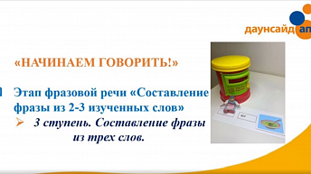 Курс «Начинаем говорить». Основной период. Этап IV - "Работа по формированию фразы". Видео 13: Составление фразы из 3-х слов