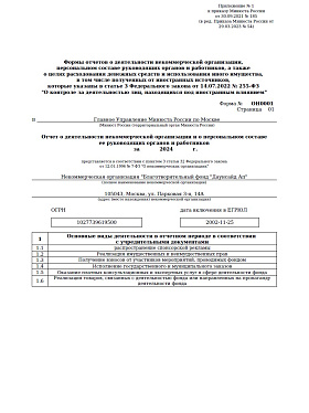 Годовой отчет 2024 года в Минюст РФ (часть 1)