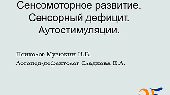 Запись вебинара "Сенсомоторное развитие. Что это такое?" 2023.05.25